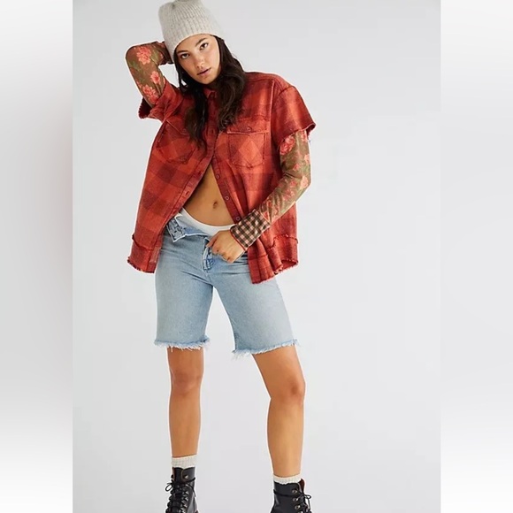 NWT Free People Flower Fields Twofer Mesh Sleeve Top - Picture 4 of 7